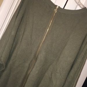 Large Primark Olive sweater with gold Zipper